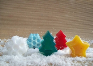 Μικρά γιορτινά σαπουνάκια - νιφαδίτσα , δεντράκι και αστεράκι