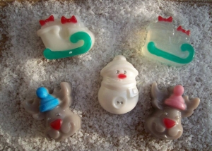 Σαπουνάκια ταρανδάκι, χιονανθρωπάκι και ελκυθράκι